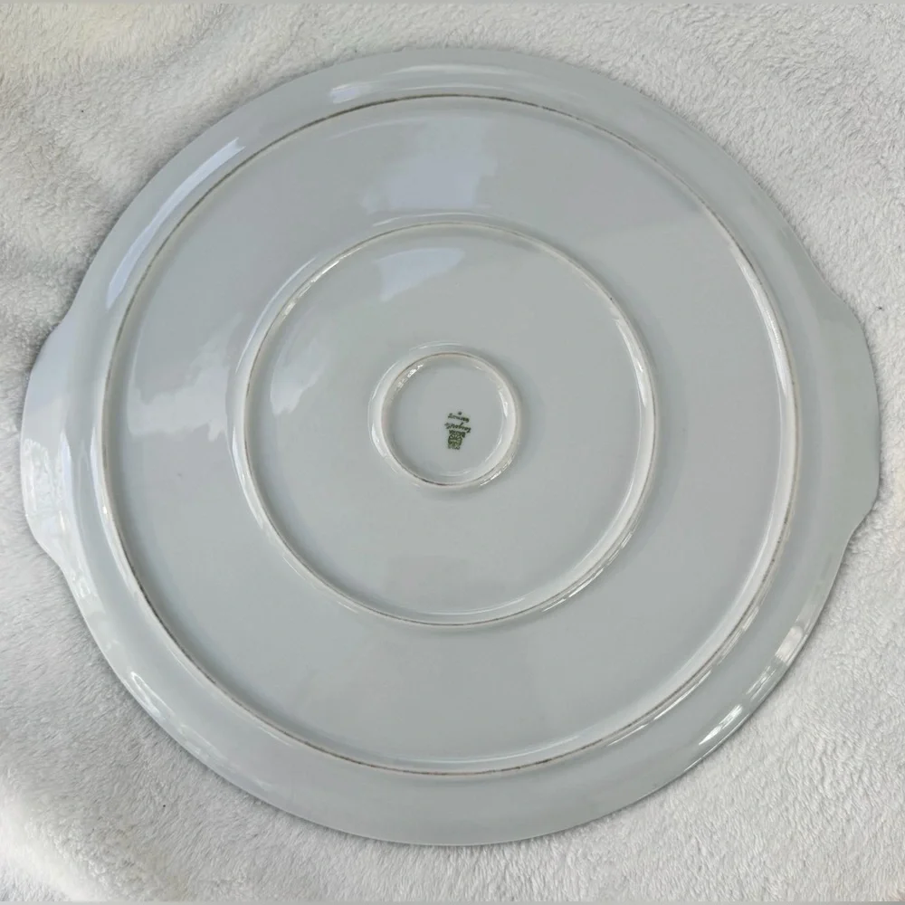 Vintage Porcelain PMR Jaeger & Co Bavaria Germany Chop Plate Large 12” Floral